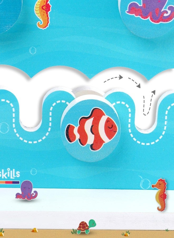 FIRSTCRY INTELLISKILLS لوحة خشبية فاخرة من إنتليس سكيلز، 3 في 1، للكتابة التمهيدية، وتتبع الأنماط، ومطابقة الحيوانات، لوحة تعليمية للكتابة والتعلم في مرحلة ما قبل المدرسة، مع قاعدة، وطباشير، وحامل طباشير، وممسحة، هدية مثالية لأعياد الميلاد، مناسبة للأطفال من عمر سنتين فما فوق. - Image 3